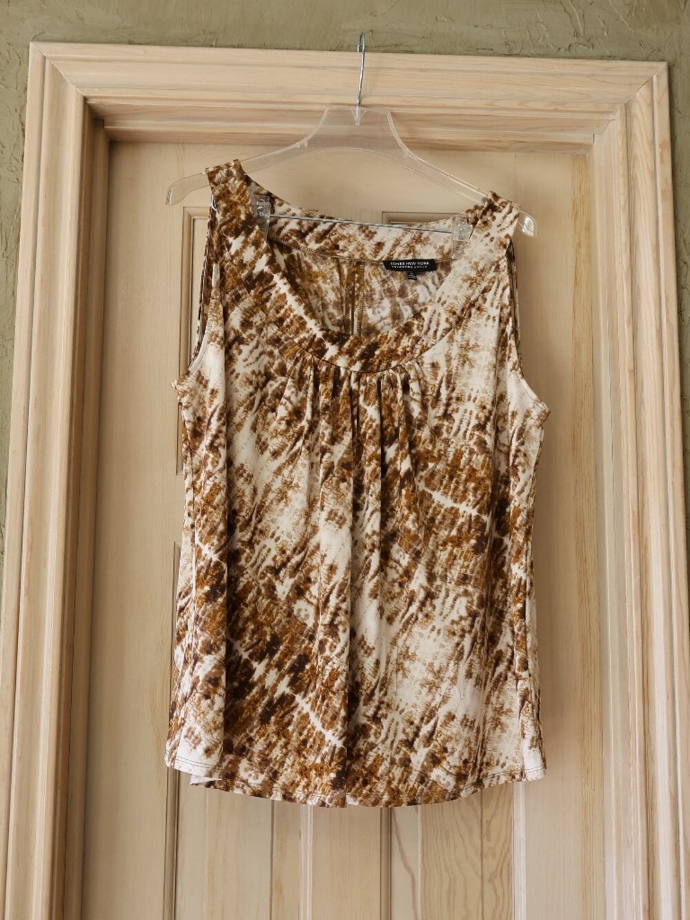 NWT Jones New York Collection Woman Printed V-Neck Pleated Blouse Top Size 2X
